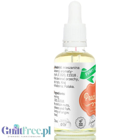 Funky Flavors Basic Peach Cobbler 30ml - Ciasto z Brzoskwiniami - kropelki aromatyzujące bez cukru i słodzików by Funky Flavors (funky-flavors-basic-peach-cobbler-30ml-ciasto-z-brzoskwiniami-kropelki-aromatyzujace-bez-cukru-i-slodzikow)