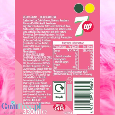 7up Pink Lemonade Zero Sugar 330ml - różowa lemoniada bez cukru by 7up (7up-pink-lemonade-zero-sugar-330ml-rozowa-lemoniada-bez-cukru)