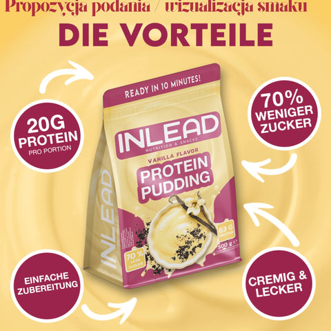Inlead Protein Pudding Vanilla 0,5kg - waniliowy budyń białkowy, 19g białka w porcji 104kcal by InLead (inlead-protein-pudding-vanilla-05kg-waniliowy-budyn-bialkowy-19g-bialka-w-porcji-104kcal)