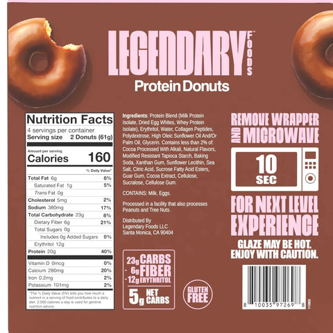 Legendary Foods Protein Donuts Chocolate Dipped - czekoladowe keto donuty bez glutenu 20g białka by Legendary Foods (legendary-foods-protein-donuts-chocolate-dipped-czekoladowe-keto-donuty-bez-glutenu-20g-bialka)