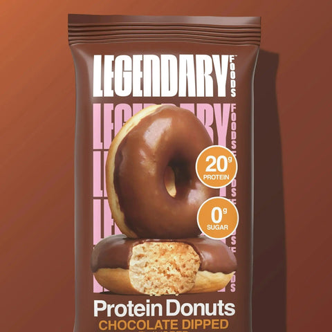 Legendary Foods Protein Donuts Chocolate Dipped - czekoladowe keto donuty bez glutenu 20g białka by Legendary Foods (legendary-foods-protein-donuts-chocolate-dipped-czekoladowe-keto-donuty-bez-glutenu-20g-bialka)