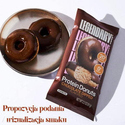 Legendary Foods Protein Donuts Chocolate Dipped - czekoladowe keto donuty bez glutenu 20g białka by Legendary Foods (legendary-foods-protein-donuts-chocolate-dipped-czekoladowe-keto-donuty-bez-glutenu-20g-bialka)