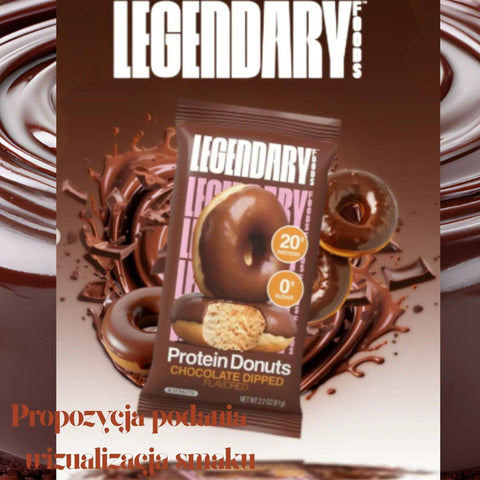 Legendary Foods Protein Donuts Chocolate Dipped - czekoladowe keto donuty bez glutenu 20g białka by Legendary Foods (legendary-foods-protein-donuts-chocolate-dipped-czekoladowe-keto-donuty-bez-glutenu-20g-bialka)