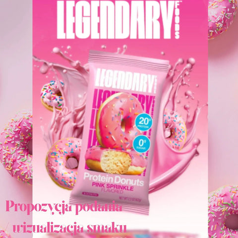 Legendary Foods Protein Donuts Pink Sprinkle - keto donuty proteinowe bez cukru i glutenu 20g białka by Legendary Foods (legendary-foods-protein-donuts-pink-sprinkle-keto-donuty-proteinowe-bez-cukru-i-glutenu-20g-bialka)