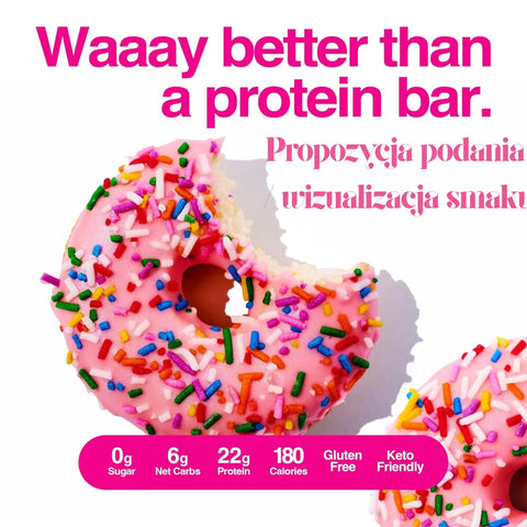 Legendary Foods Protein Donuts Pink Sprinkle - keto donuty proteinowe bez cukru i glutenu 20g białka by Legendary Foods (legendary-foods-protein-donuts-pink-sprinkle-keto-donuty-proteinowe-bez-cukru-i-glutenu-20g-bialka)