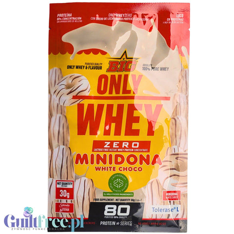 BIG® Only Whey Zero Minidona White Choco 30g - odżywka białkowa WPC Lacprodan z białą czekoladą by MAX Protein® (big-only-whey-zero-minidona-white-choco-30g-odzywka-bialkowa-wpc-lacprodan-z-biala-czekolada)