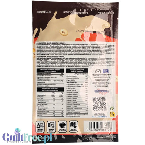 BIG® Only Whey Zero Conguitos Blancos 30g - odżywka białkowa z legendarnymi drażetkami by MAX Protein® (big-only-whey-zero-conguitos-blancos-saszetka-30g)