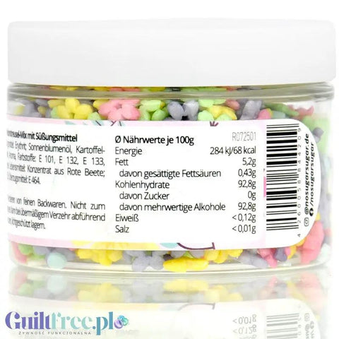 NO SUGAR SUGAR Streusel Mix Flower Power - pastelowa posypka bez cukru z erytrolem 72kcal by NOsugarSUGAR (no-sugar-sugar-streusel-mix-flower-power-pastelowa-posypka-bez-cukru-z-erytrolem-72kcal)