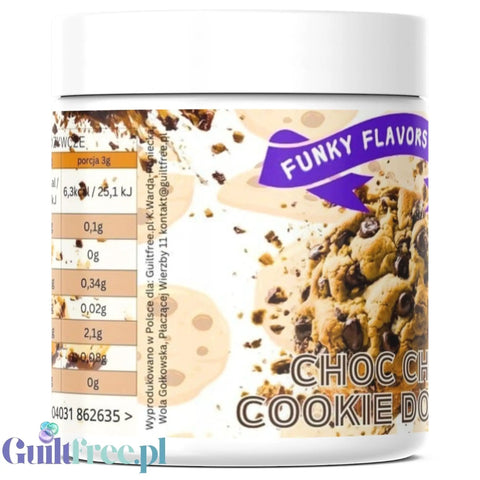 Funky Flavors Splash Chocolate Chip Cookie Dough 50g - aromat słodzący w proszku bez cukru, smak Maślanego Herbatnika by Funky Flavors (funky-flavors-splash-chocolate-chip-cookie-dough-50g-aromat-slodzacy-w-proszku-bez-cukru-smak-maslanego-herbatnika)
