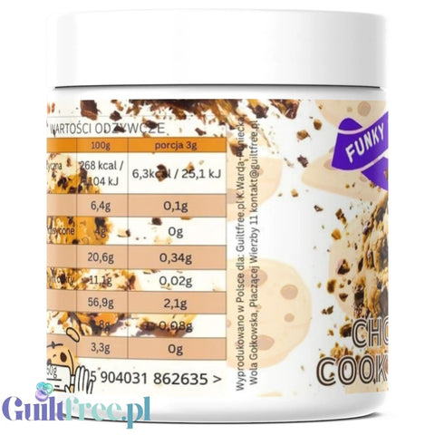 Funky Flavors Splash Chocolate Chip Cookie Dough 50g - aromat słodzący w proszku bez cukru, smak Maślanego Herbatnika by Funky Flavors (funky-flavors-splash-chocolate-chip-cookie-dough-50g-aromat-slodzacy-w-proszku-bez-cukru-smak-maslanego-herbatnika)