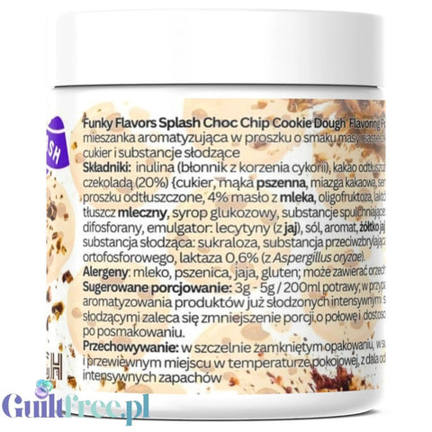 Funky Flavors Splash Chocolate Chip Cookie Dough 50g - aromat słodzący w proszku bez cukru, smak Maślanego Herbatnika by Funky Flavors (funky-flavors-splash-chocolate-chip-cookie-dough-50g-aromat-slodzacy-w-proszku-bez-cukru-smak-maslanego-herbatnika)