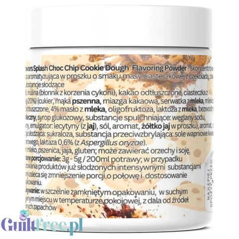 Funky Flavors Splash Chocolate Chip Cookie Dough 50g - aromat słodzący w proszku bez cukru, smak Maślanego Herbatnika by Funky Flavors (funky-flavors-splash-chocolate-chip-cookie-dough-50g-aromat-slodzacy-w-proszku-bez-cukru-smak-maslanego-herbatnika)
