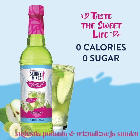 Jordan's Skinny Syrups Dragon™ Sour Green Apple - syrop do kawy i deserów, bez cukru i kalorii (Kwaśne Zielone Jabłko) by Skinny Mixes Jordan's (jordan-s-skinny-syrups-dragon-sour-green-apple-syrop-do-kawy-i-deserow-bez-cukru-i-kalorii-kwasne-zielone-jablko)