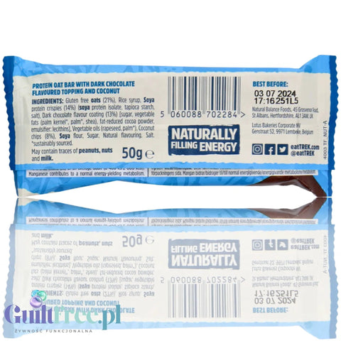Trek Protein Flapjack Cocoa Coconut - bezglutenowy wegański baton z ciemną czekoladą 9g białka by Trek (trek-protein-flapjack-cocoa-coconut-bezglutenowy-weganski-baton-z-ciemna-czekolada-9g-bialka)