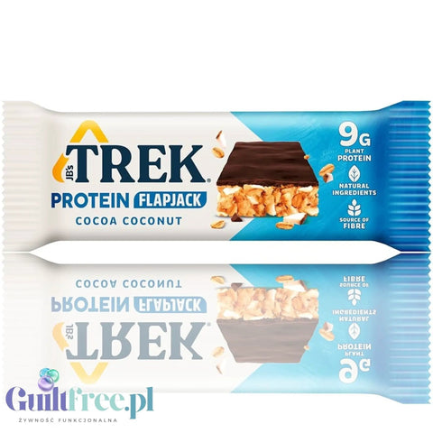 Trek Protein Flapjack Cocoa Coconut - bezglutenowy wegański baton z ciemną czekoladą 9g białka by Trek (trek-protein-flapjack-cocoa-coconut-bezglutenowy-weganski-baton-z-ciemna-czekolada-9g-bialka)