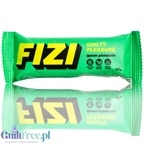 FIZI Guilty Pleasure Queen Pistachio - wegański bezglutenowy baton z daktylami, pistacją i nadzieniem karmelowym by Fizi (fizi-guilty-pleasure-queen-pistachio-weganski-bezglutenowy-baton-z-daktylami-pistacja-i-nadzieniem-karmelowym)