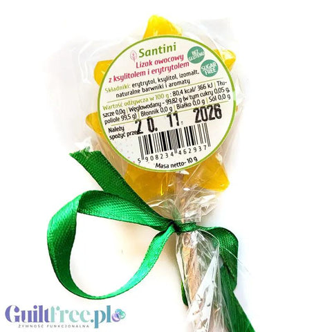 Santini Christmas, Gwiazdka - lizak bez cukru z naturalnymi barwnikami, z ksylitolem i erytrolem by Santini (santini-christmas-gwiazdka-lizak-bez-cukru-z-naturalnymi-barwnikami-z-ksylitolem-i-erytrolem)