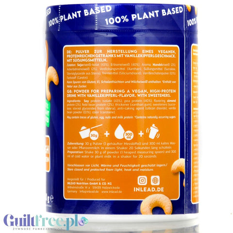 Inlead Vegan Protein Vanillekipferl 300g - wegańska odżywka proteinowa na bazie 4 białek roślinnych ze stewią by InLead (inlead-vegan-protein-vanillekipferl-300g-weganska-odzywka-proteinowa-na-bazie-4-bialek-roslinnych-ze-stewia)