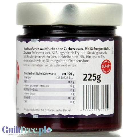 Sukrin Waldfrucht - dżem z owoców leśnych ze stewią i erytrytolem tylko 33kcal by Sukrin (sukrin-waldfrucht-dzem-z-owocow-lesnych-ze-stewia-i-erytrytolem-tylko-33kcal)