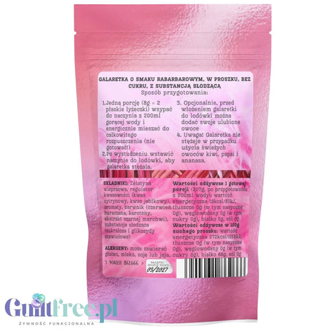 Funky Jelly Rhubarb x 3 porcje - kwaśna galaretka bez cukru 19kcal, smak rabarbarowy by Funky Flavors (funky-jelly-rhubarb-x-3-porcje-kwasna-galaretka-bez-cukru-19kcal-smak-rabarbarowy)