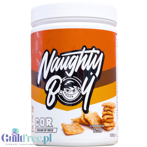 Naughty Boy Cream Of Rice Cinnamon Cereal 1kg - kleik ryżowy bez cukru, regeneracyjny posiłek treningowy, Cynamonowe płatki by Naughty Boy (naughty-boy-cream-of-rice-cinnamon-cereal-1kg-kleik-ryzowy-bez-cukru-regeneracyjny-posilek-treningowy-cynamonowe-platki)
