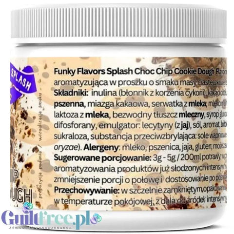 Funky Flavors Splash Chocolate Chip Cookie Dough 200g - aromat słodzący w proszku bez cukru, smak Maślanego Herbatnika by Funky Flavors (funky-flavors-splash-chocolate-chip-cookie-dough-200g-aromat-slodzacy-w-proszku-bez-cukru-smak-maslanego-herbatnika)