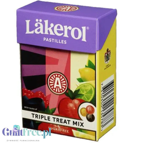 Läkerol Triple Treat Mix 75g - skandynawska wegańska lukrecja bez cukru, miks smaków by Läkerol (lakerol-triple-treat-mix-75g-skandynawska-weganska-lukrecja-bez-cukru-miks-smakow)