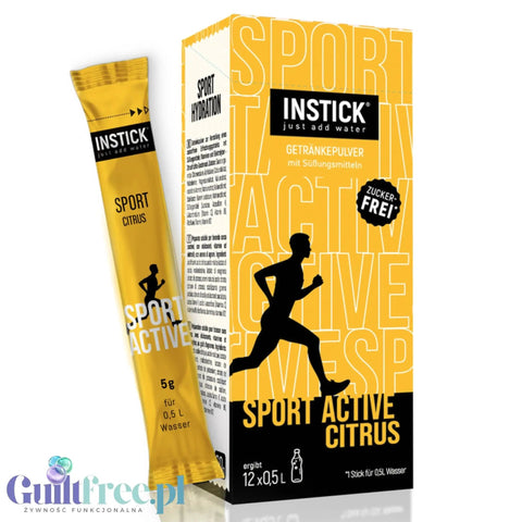 InStick Sport Active Citrus - rozpuszczalna saszetka smakowa do napojów bez cukru z witaminami i minerałami by INSTICK (instick-sport-active-citrus-rozpuszczalna-saszetka-smakowa-do-napoi-bez-cukru)