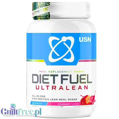USN DietFuel Ultra Lean Meal Replacement Strawberry 1kg - koktajl białkowy, substytut posiłku, smak Truskawka by USN (Ultimate Sports Nutrition) (usn-dietfuel-ultra-lean-meal-replacement-strawberry-1kg-koktajl-bialkowy-substytut-posilku-smak-truskawka)