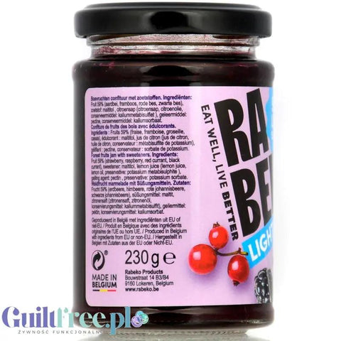 Rabeko Jam Light Forest Fruit - niskosłodzony dżem z owoców leśnych, 94% mniej cukru by Rabeko (rabeko-jam-light-forest-fruit-niskoslodzony-dzem-z-owocow-lesnych-94-mniej-cukru)
