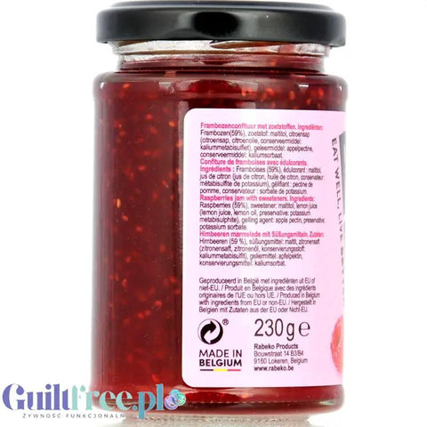 Rabeko Jam Light Raspberries - niskosłodzony dżem malinowy, 94% mniej cukru by Rabeko (rabeko-jam-light-raspberries-niskoslodzony-dzem-malinowy-94-mniej-cukru)