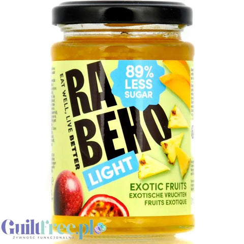 Rabeko Jam Light Exotic Fruits - niskosłodzony dżem z owoców tropikalnych 89% mniej cukru by Rabeko (rabeko-jam-light-exotic-fruits-niskoslodzony-dzem-z-owocow-tropikalnych-89-mniej-cukru)