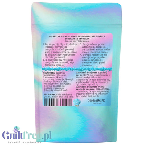 Funky Jelly Bubble Gum x 15 porcji - błękitna galaretka bez cukru, smak Guma Balonowa by Funky Flavors (funky-jelly-bubble-gum-x-15-porcji-blekitna-galaretka-bez-cukru-smak-guma-balonowa)