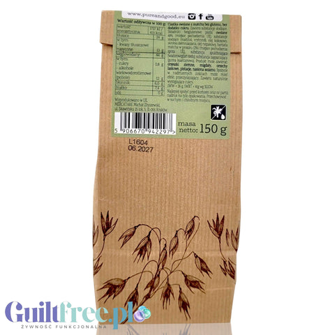 Pure & Good Pure & Good Ciastka Owsiane z Matchą - bezglutenowe ciastka owsiane bez dodatku cukru z erytrolem - Cookies