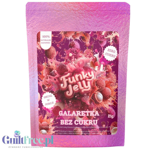 Funky Jelly Lychee x 3 porcje - galaretka light bez cukru 19kcal, smak liczi by Funky Flavors (funky-jelly-lychee-x-3-porcje-galaretka-light-bez-cukru-19kcal-smak-liczi)