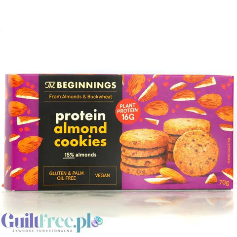 The Beginnings Protein Almond Cookies - wegańskie ciasteczka gryczano migdałowe bez glutenu i oleju palmowego by The Beginnings (the-beginnings-protein-almond-cookies-weganskie-ciasteczka-proteinowe-z-migdalami)