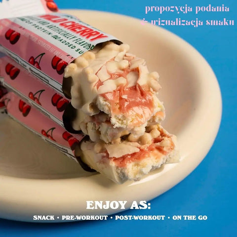 Barebells Barebells Wild Cherry - miękki baton białkowy z nadzieniem wiśniowym w polewie z białej czekolady - Protein Bars