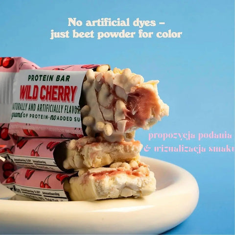 Barebells Barebells Wild Cherry - miękki baton białkowy z nadzieniem wiśniowym w polewie z białej czekolady - Protein Bars