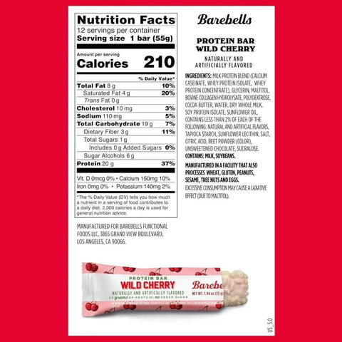 Barebells Barebells Wild Cherry - miękki baton białkowy z nadzieniem wiśniowym w polewie z białej czekolady - Protein Bars