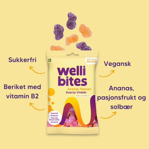 Wellibites Pineapple-Passion & Blackcurrant - wegańskie żelki bez cukru, smak Ananas, Marakuja & Czarna Porzeczka by Wellibites (wellibites-pineapple-passion-blackcurrant-weganskie-zelki-bez-cukru-smak-ananas-marakuja-czarna-porzeczka)