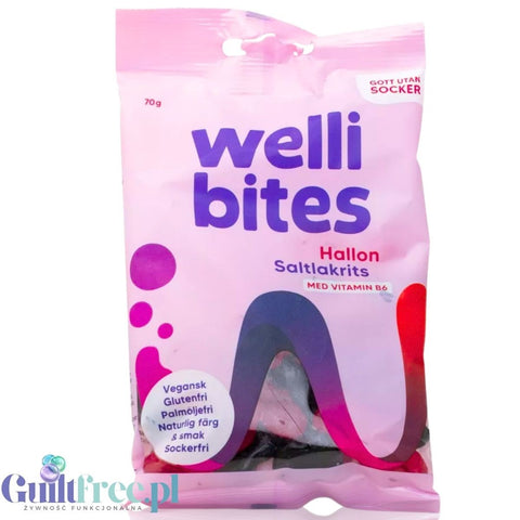 Wellibites Raspberry & Salty Liquorice - wegańskie żelki malinowo-lukrecjowe bez cukru z witaminą B6 by Wellibites (wellibites-raspberry-salty-liquorice-weganskie-zelki-malinowo-lukrecjowe-bez-cukru-z-witamina-b6)