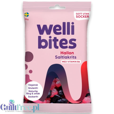 Wellibites Raspberry & Salty Liquorice - wegańskie żelki malinowo-lukrecjowe bez cukru z witaminą B6 by Wellibites (wellibites-raspberry-salty-liquorice-weganskie-zelki-malinowo-lukrecjowe-bez-cukru-z-witamina-b6)