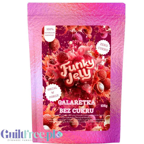 Funky Jelly Lychee x 15 porcje - galaretka light bez cukru 19kcal, smak liczi by Funky Flavors (funky-jelly-lychee-x-15-porcje-galaretka-light-bez-cukru-19kcal-smak-liczi)
