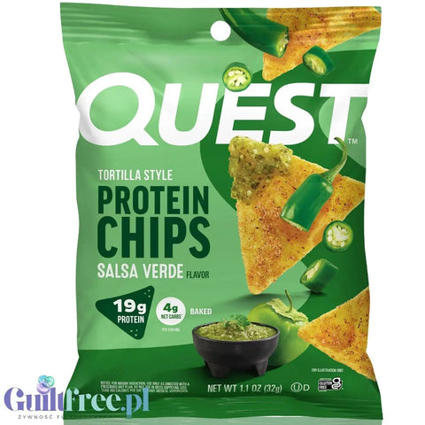 Quest Tortilla Chips, Salsa Verde - chipsy proteinowe 19g białka, smak ziołowo-cytrusowy by Quest Nutrition (quest-tortilla-chips-salsa-verde-chipsy-proteinowe-19g-bialka)