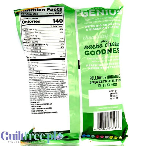 Quest Tortilla Chips, Salsa Verde - chipsy proteinowe 19g białka, smak ziołowo-cytrusowy by Quest Nutrition (quest-tortilla-chips-salsa-verde-chipsy-proteinowe-19g-bialka)