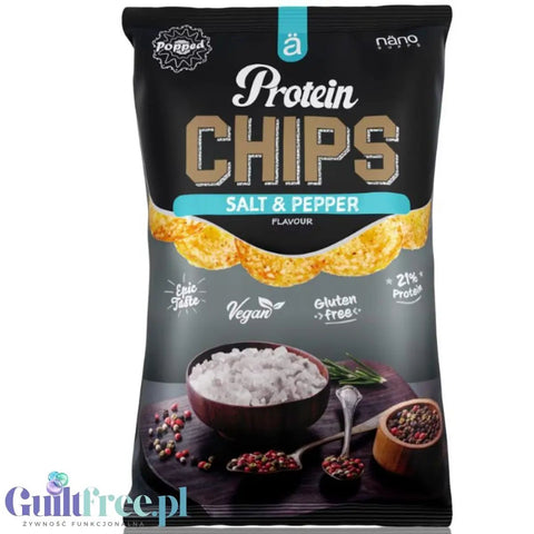 Nano Ä Vegan Protein Chips Salt & Pepper - wegańskie chipsy białkowe bez soi i mleka by ä Nano (nano-ae-vegan-protein-chips-salt-pepper-weganskie-chipsy-bialkowe-bez-soi-i-mleka)