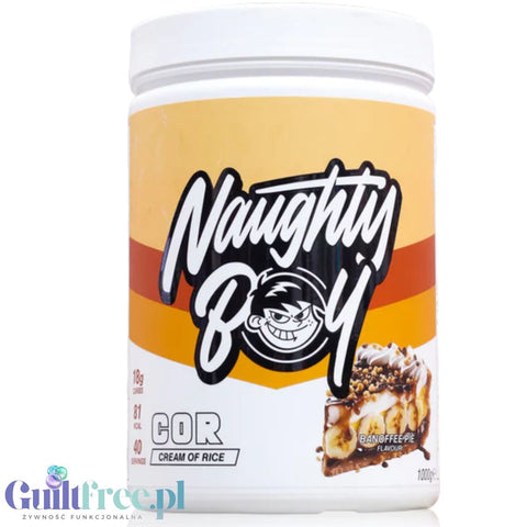 Naughty Boy Cream of Rice, Banoffee Pie 1kg - kleik ryżowy bez cukru, regeneracyjny posiłek treningowy, Banan & Tofi by Naughty Boy (naughty-boy-cream-of-rice-banoffee-pie-1kg-kleik-ryzowy-bez-cukru-regeneracyjny-posilek-treningowy-banan-tofi)