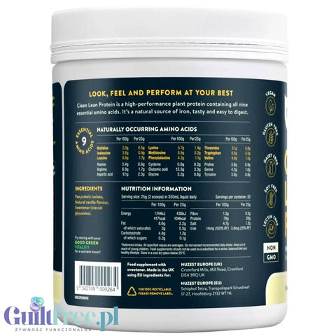 Nuzest Clean Lean Protein Smooth Vanilla 0,5kg - wegańska odżywka białkowa o wspaniałym składzie na bazie europejskiego grochu by Nuzest (nuzest-clean-lean-protein-smooth-vanilla-05kg-weganska-odzywka-bialkowa-o-wspanialym-skladzie-na-bazie-europejskiego-grochu)
