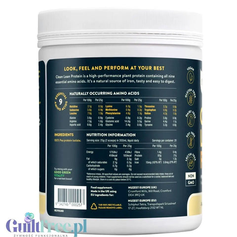 Nuzest Clean Lean Protein Just Natural 0,5 kg - wegańska odżywka białkowa z europejskiego grochu bez słodzików i aromatów by Nuzest (nuzest-clean-lean-protein-just-natural-05-kg-weganska-odzywka-bialkowa-z-europejskiego-grochu-bez-slodzikow-i-aromatow)