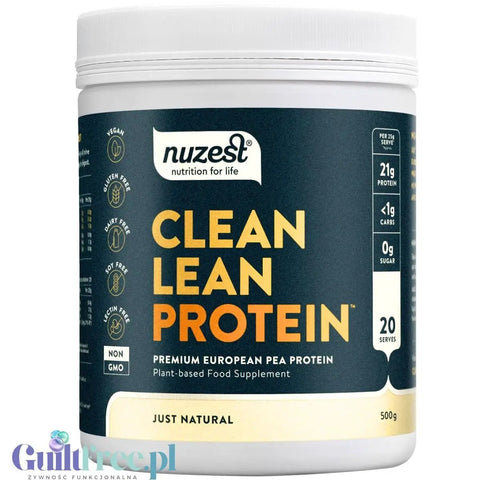 Nuzest Clean Lean Protein Just Natural 0,5 kg - wegańska odżywka białkowa z europejskiego grochu bez słodzików i aromatów by Nuzest (nuzest-clean-lean-protein-just-natural-05-kg-weganska-odzywka-bialkowa-z-europejskiego-grochu-bez-slodzikow-i-aromatow)